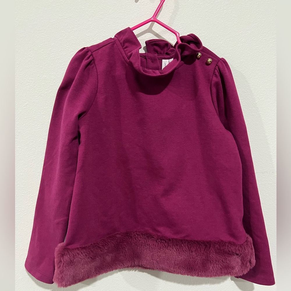 Janie & Jack faux fur shirt size 6